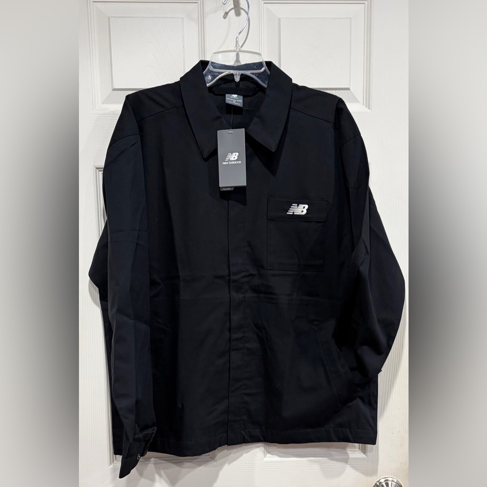 New Balance Men's Medium Coaches Twill Jacket Black Everyday Track NWT